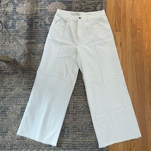 Pilcro | White, Wide Leg Crop Jeans - Size 28